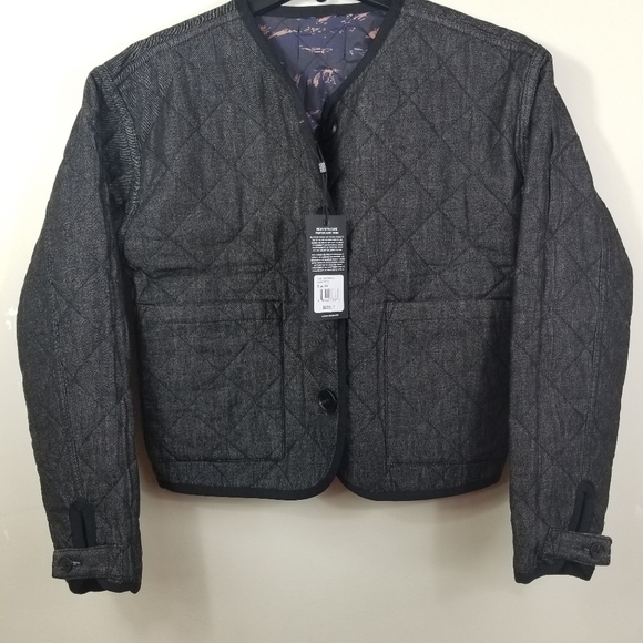 HUDSON LOS ANGELES Reversible Black/Brown Quilted Barn Jacket - Picture 9 of 12